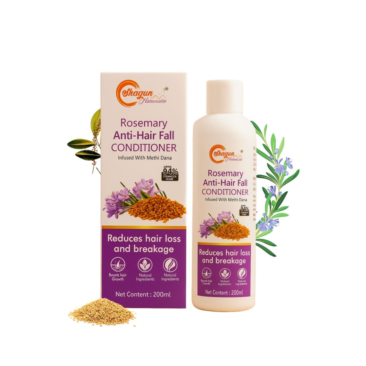 Rosemary Herbal Conditioner | Strengthens Hair & Reduces Breakage | With Arnica, Aloe Vera & Vitamin E | 200 ml - Image 1