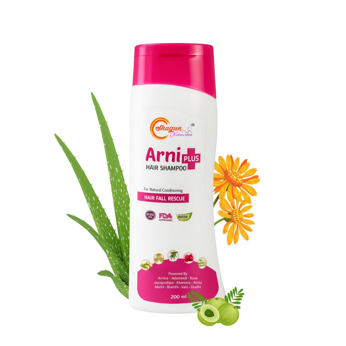 Arni Plus Herbal Shampoo | Reduces Hair Fall & Boosts Growth | With Arnica, Jaborandi, Amla & Hibiscus | Sulphate-Free | 100/200 ml - Image 1