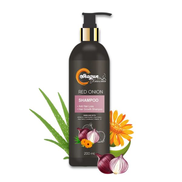 Red Onion Herbal Shampoo | Reduces Hair Fall & Boosts Growth | With Red Onion, Arnica & Aloe Vera | 200 ml