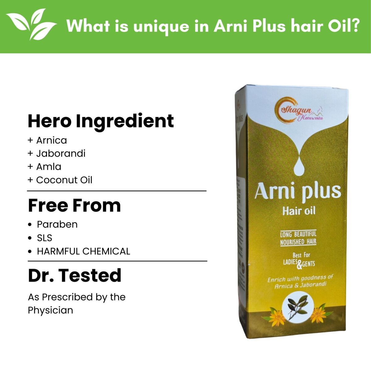 Arni Plus Herbal Hair Oil | Nourishes Scalp & Strengthens Roots | With Arnica, Jaborandi, Amla & Coconut | Anti-Hair Fall Formula | 100 ml - Image 2